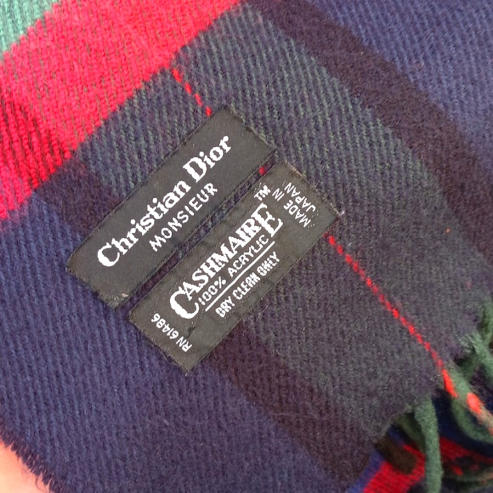 Christian Dior Monsieur Cashmaire Tartan Plaid Scarf (UNISEX) - Picture 17 of 17